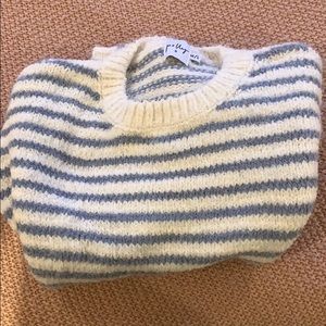 pretty blue and white sweater